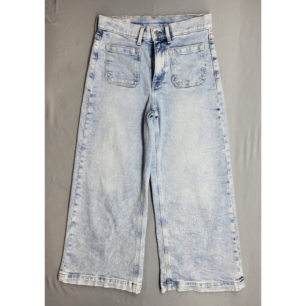 GAP High Rise Stride Ankle Wide-Leg Jeans – Size 27 / 4 Petite (Patch Pockets